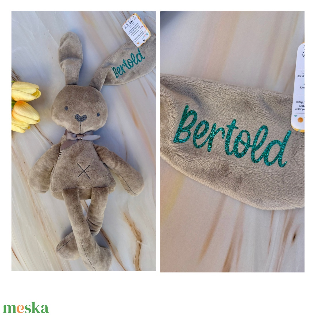 Névre szóló puha plüss nyuszi - játék & sport - plüssállat & játékfigura - nyuszi - Meska.hu