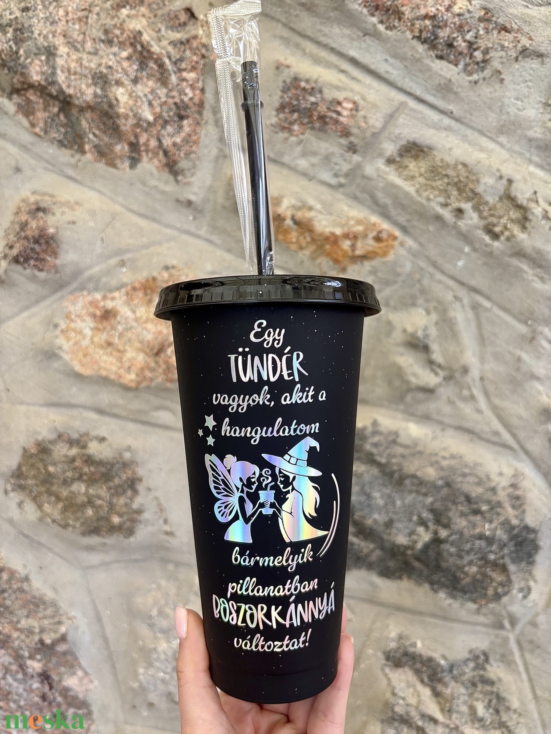 Vicces feliratú pohár (710 ml) tetővel és szívószállal - otthon & életmód - konyhafelszerelés, tálalás - tálalás - pohár - Meska.hu