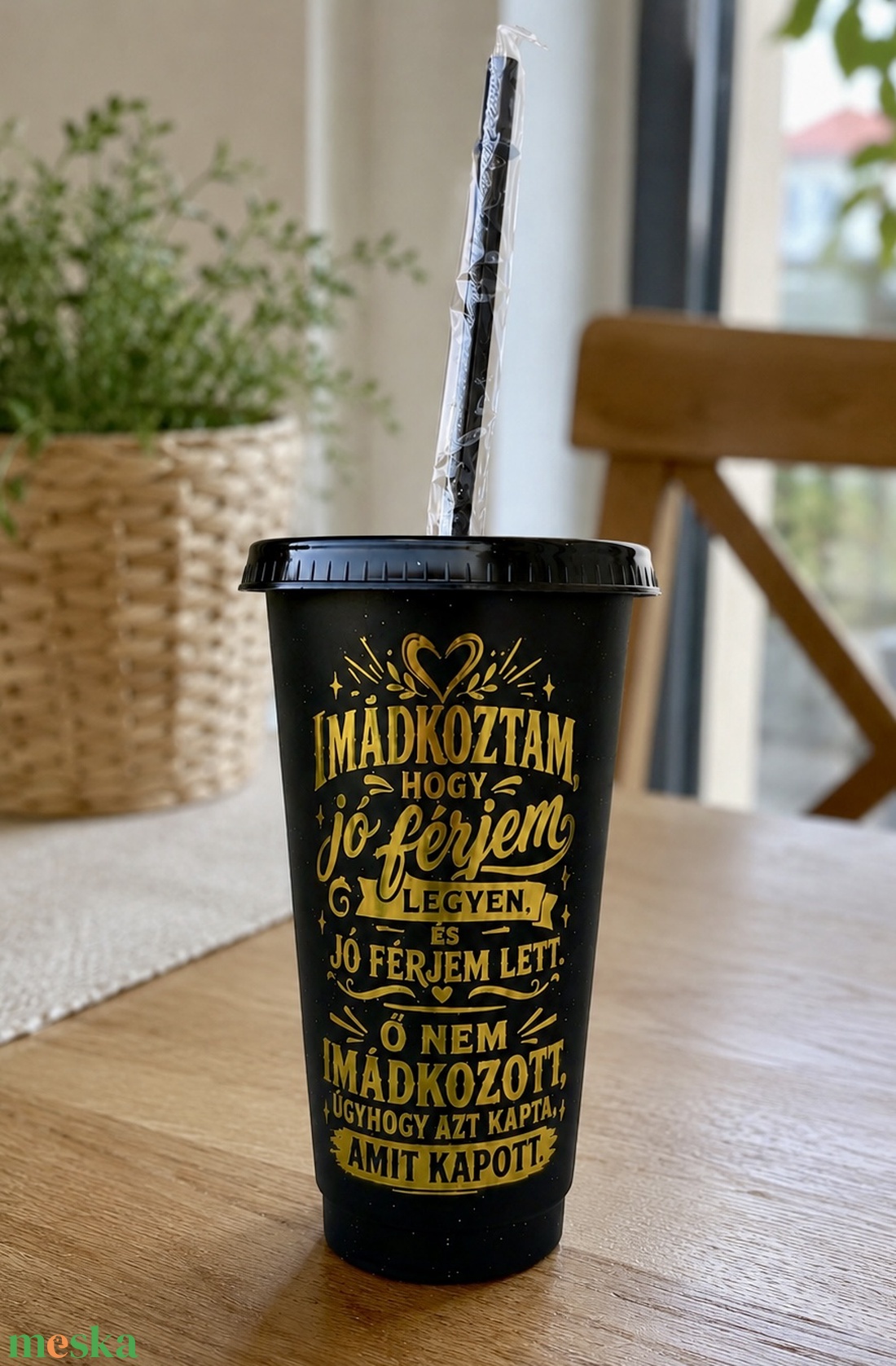 Vicces női pohár 710 ml tetővel és szívószállal � férjes, humoros feliratú pohár - otthon & életmód - konyhafelszerelés, tálalás - tálalás - pohár - Meska.hu