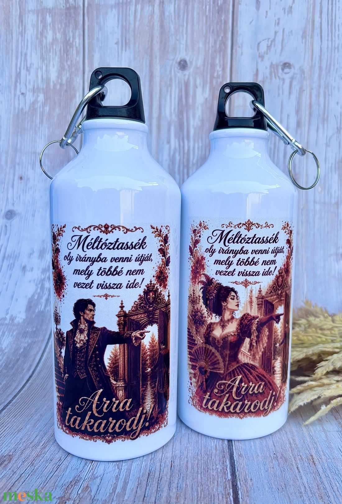 Krónikák kulacs � Méltóztassék oly irányba venni útját 600 ml-es duplafalú alumínium kulacs � női és férfi változat - otthon & életmód - konyhafelszerelés, tálalás - italos kellékek - kulacsok - Meska.hu