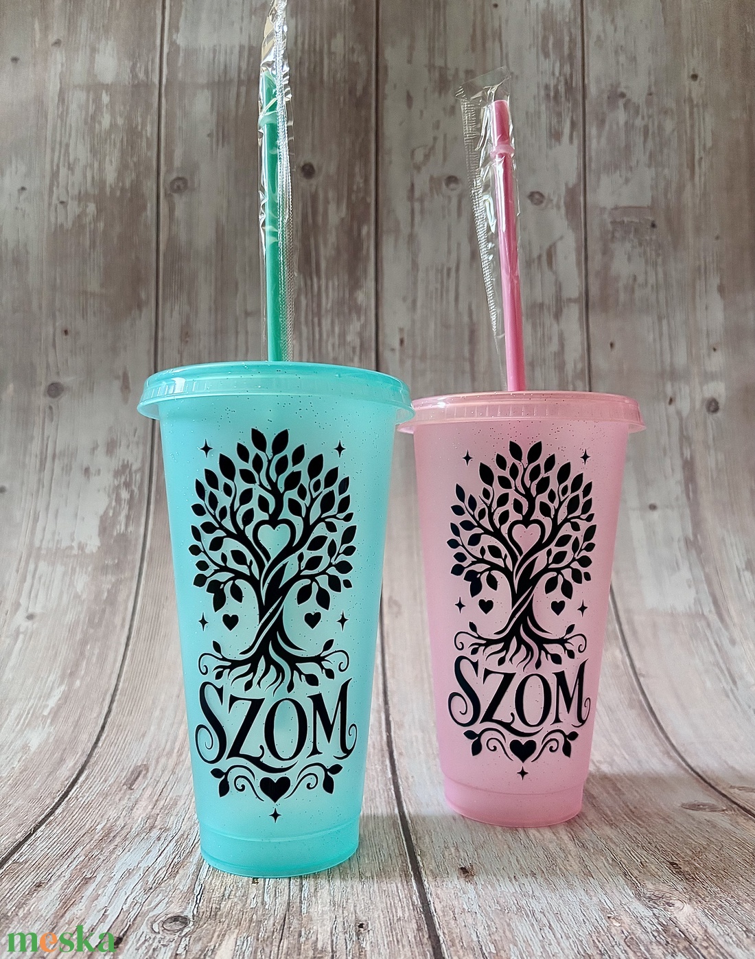 Fa mintás 710 ml-es műanyag pohár � vicces felirattal, tetővel és szívószállal - otthon & életmód - konyhafelszerelés, tálalás - tálalás - pohár - Meska.hu