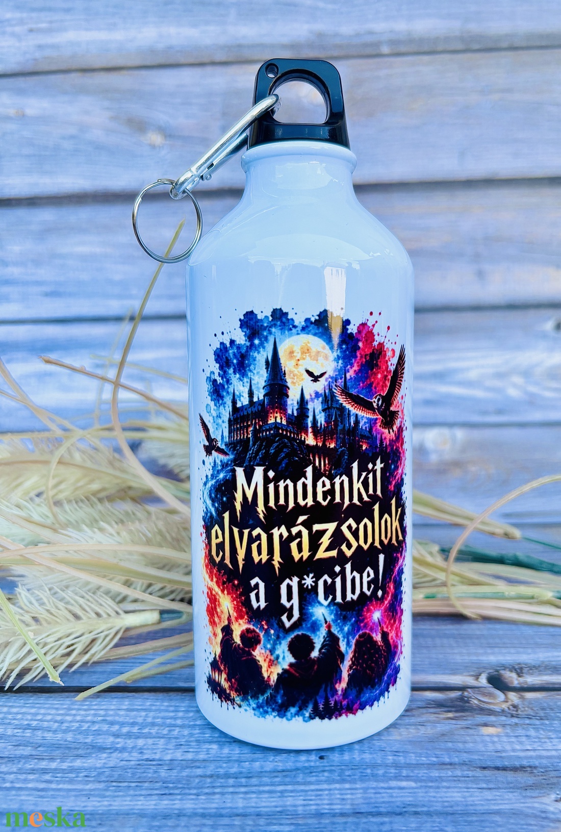 Harry Potter kulacs � vicces varázslós mintával � 600 ml - otthon & életmód - konyhafelszerelés, tálalás - italos kellékek - kulacsok - Meska.hu