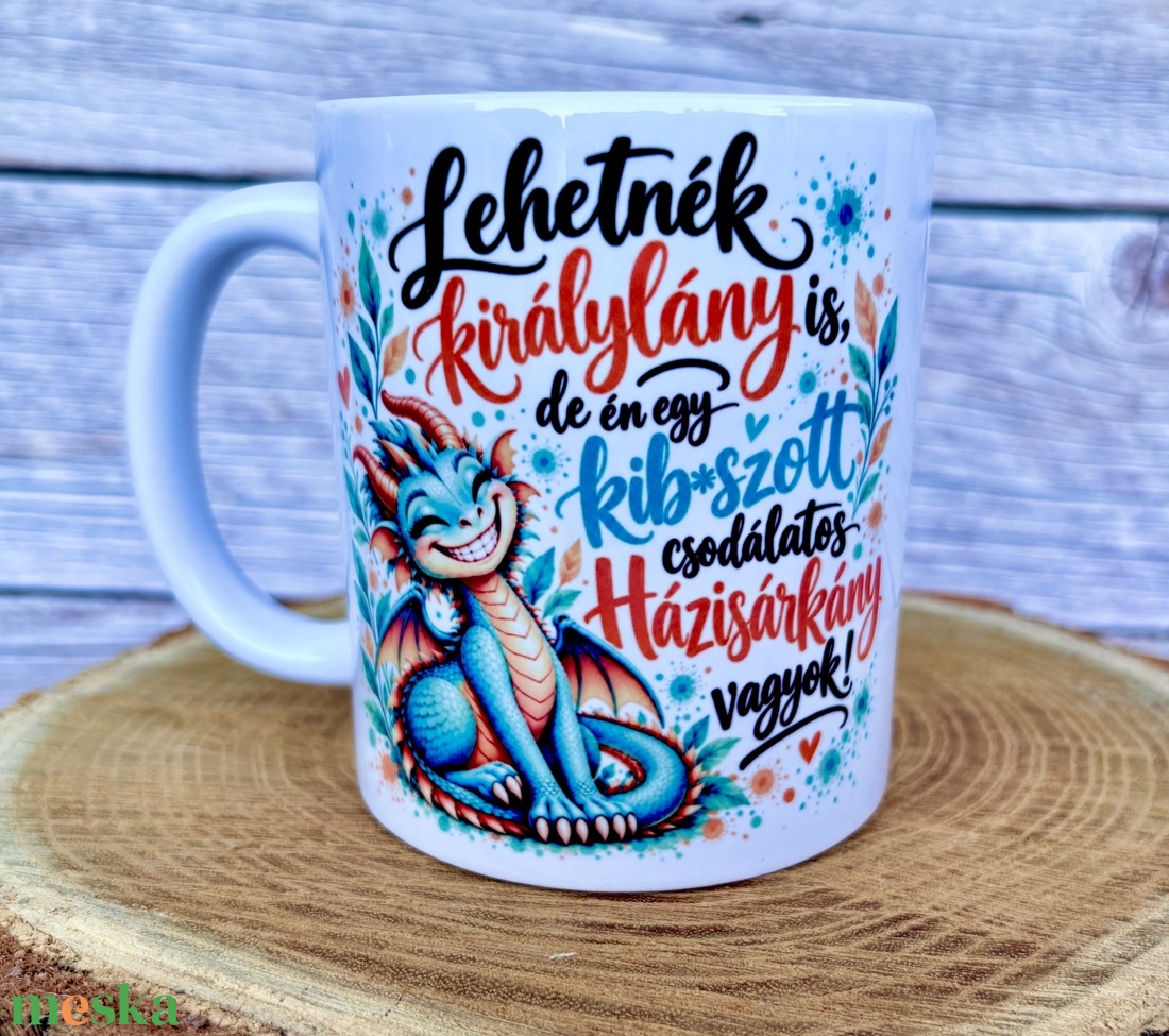Vicces házisárkányos bögre - otthon & életmód - konyhafelszerelés, tálalás - tálalás - bögre & csésze - Meska.hu