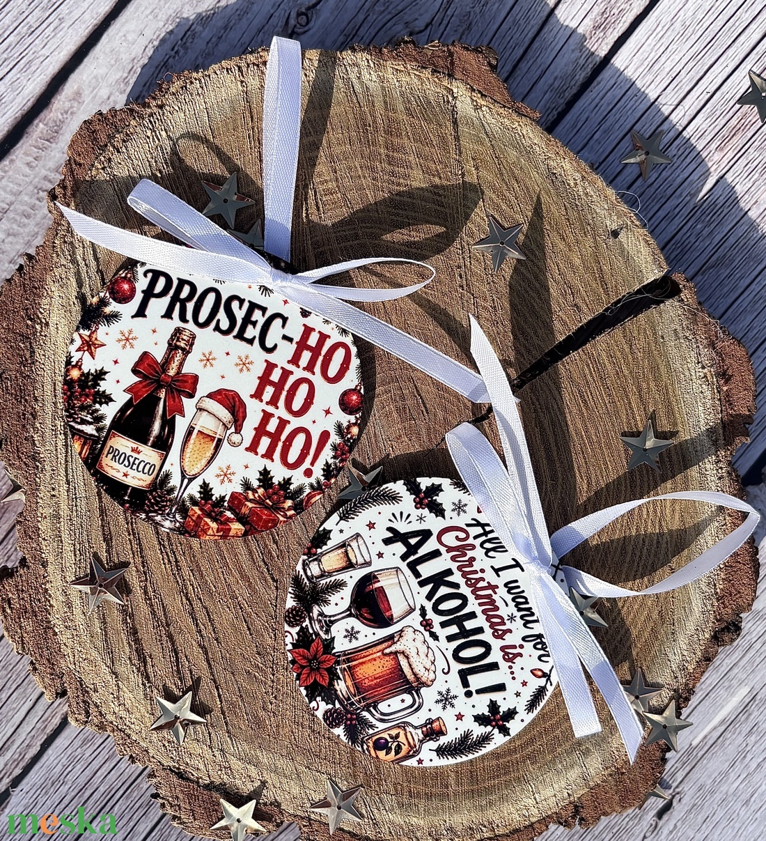Vicces karácsonyfadíszek � Prosec-HO HO HO és karácsonyi alkohol - karácsony - karácsonyi lakásdekoráció - karácsonyfadíszek - Meska.hu