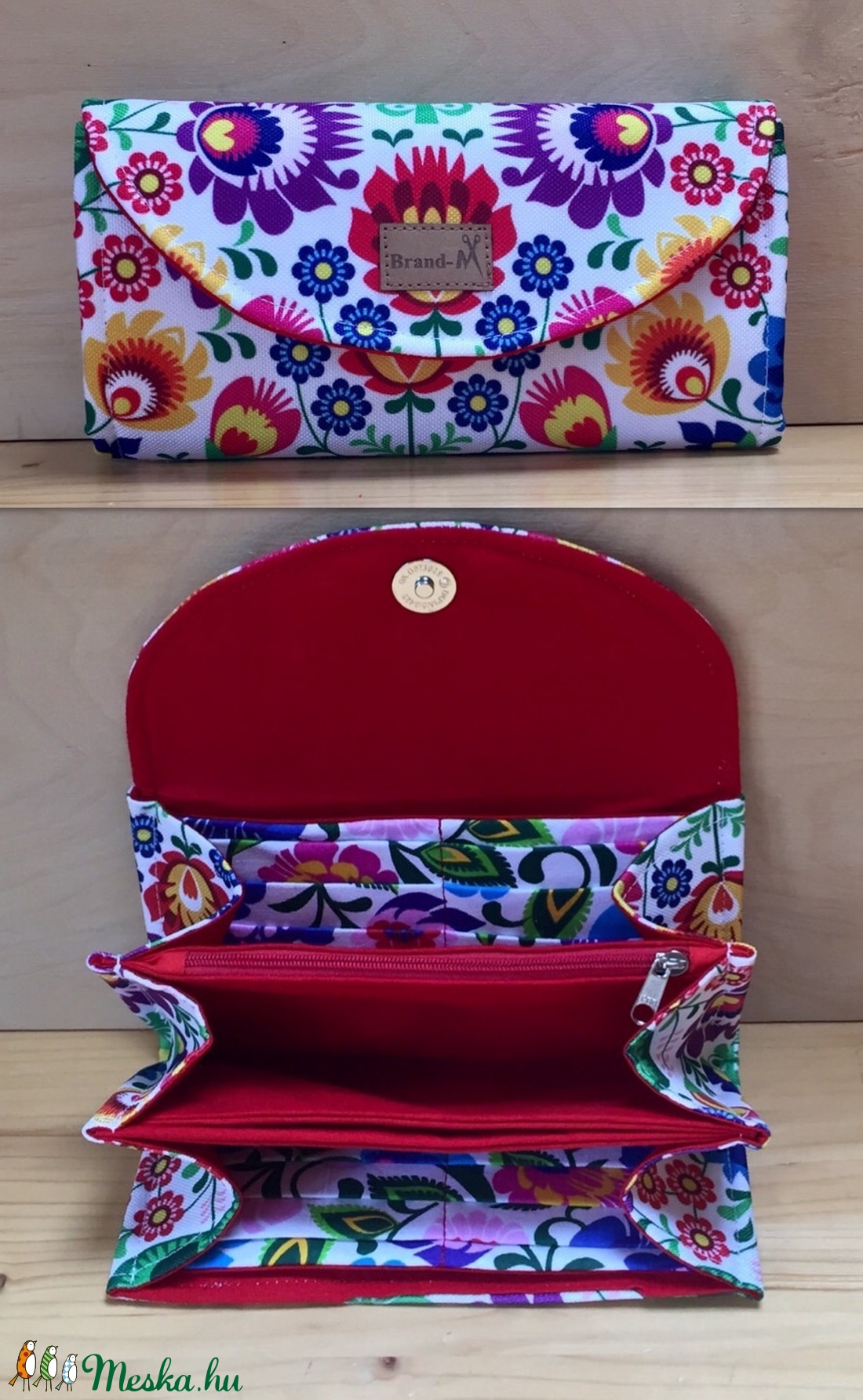 Színes virágos vízálló kártyatartós női pénztárca -  - Meska.hu