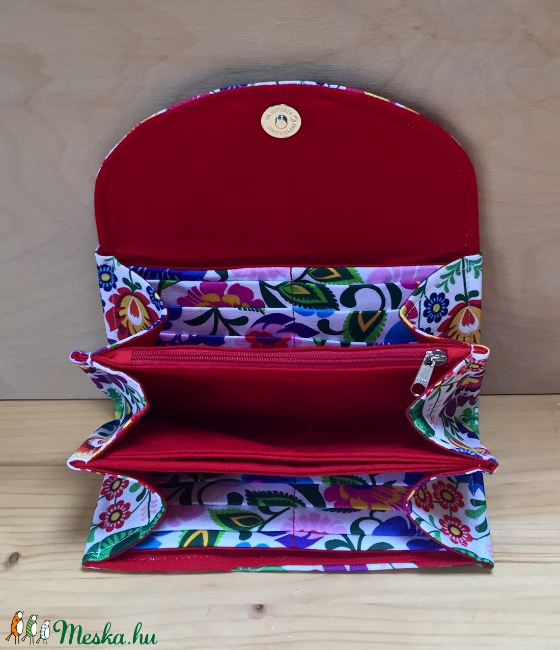Színes virágos vízálló kártyatartós női pénztárca -  - Meska.hu