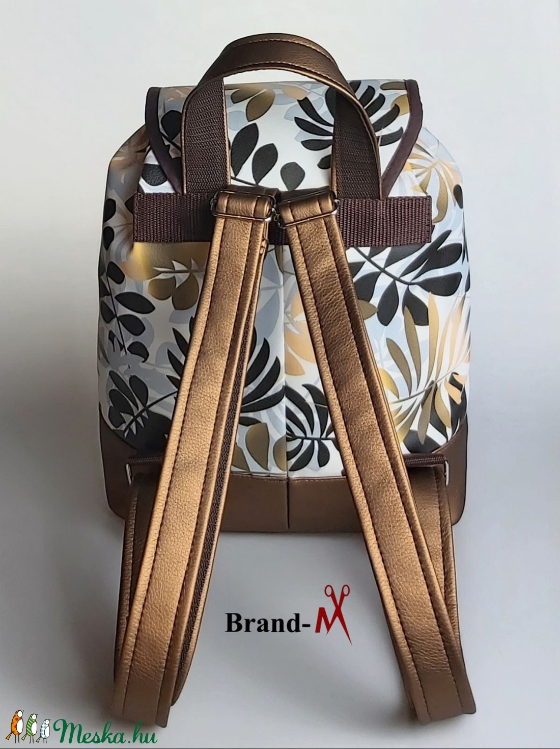 Arany pálmaleveles designer textilbőr női  hátizsák -  - Meska.hu