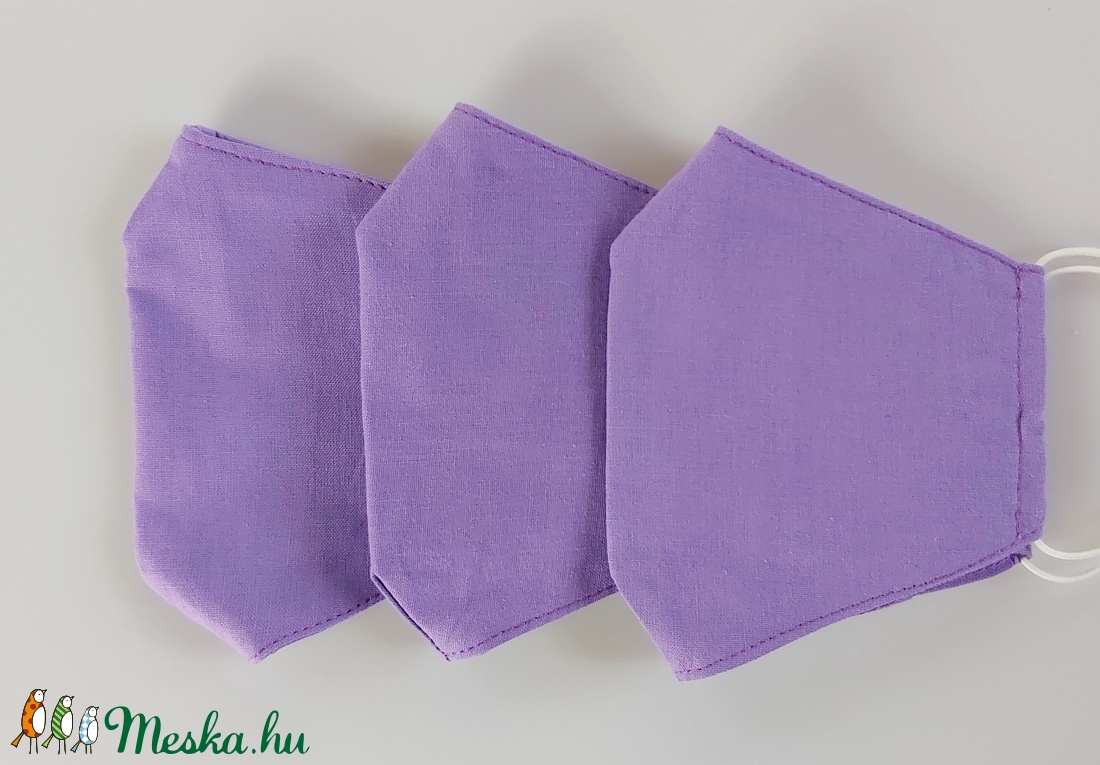 3 db-os középlila háromrétegű, szűrő behelyezésére alkalmas női textil arcmaszk csomag - - Meska.hu 3 db-os középlila háromrétegű, szűrő behelyezésére alkalmas női textil arcmaszk csomag - - Meska.hu
