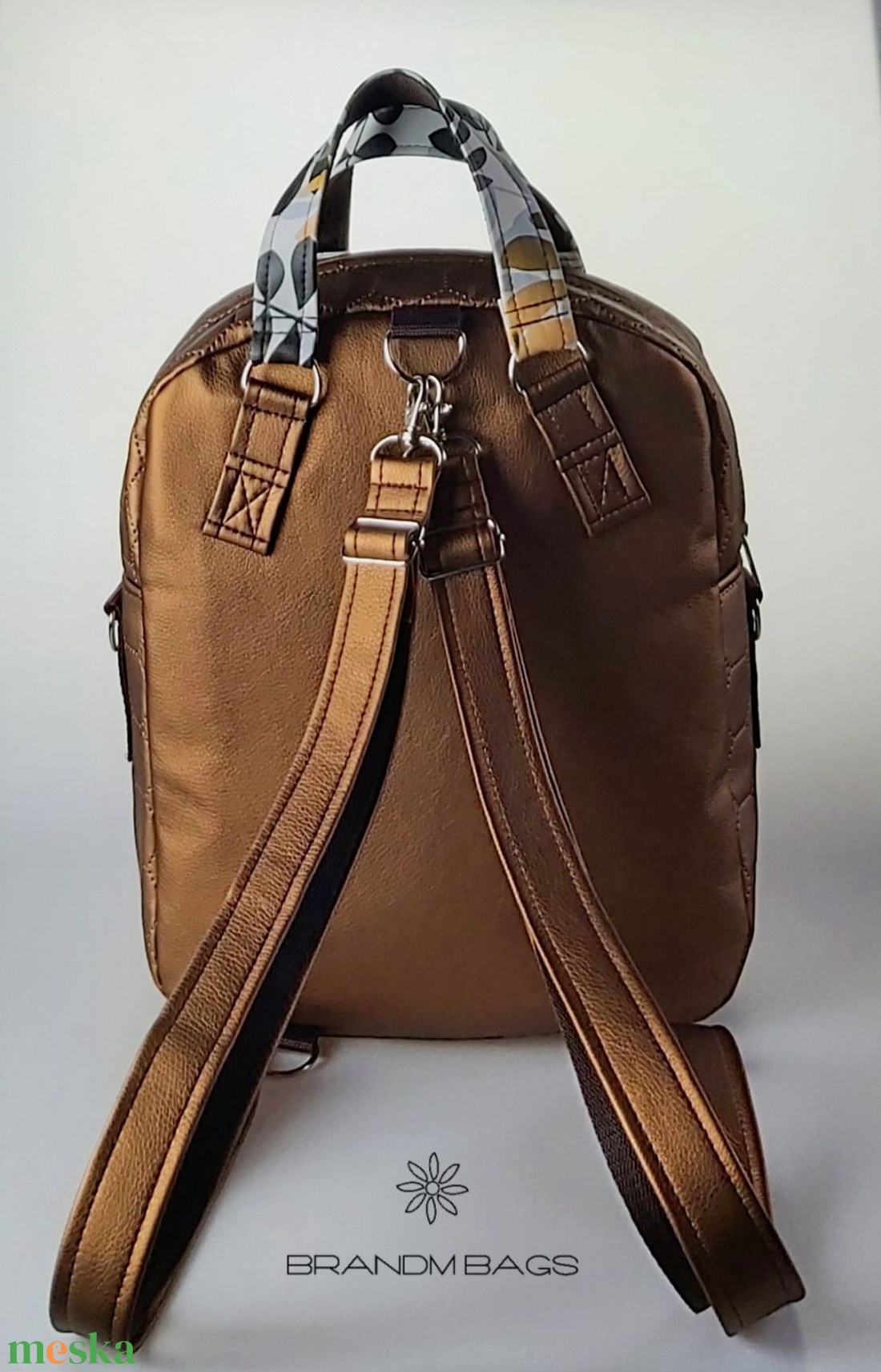 Különleges arany pálmaleveles  �RITA 4 az 1-ben cipzáras női táska/hátizsák - táska & tok - variálható táska - Meska.hu