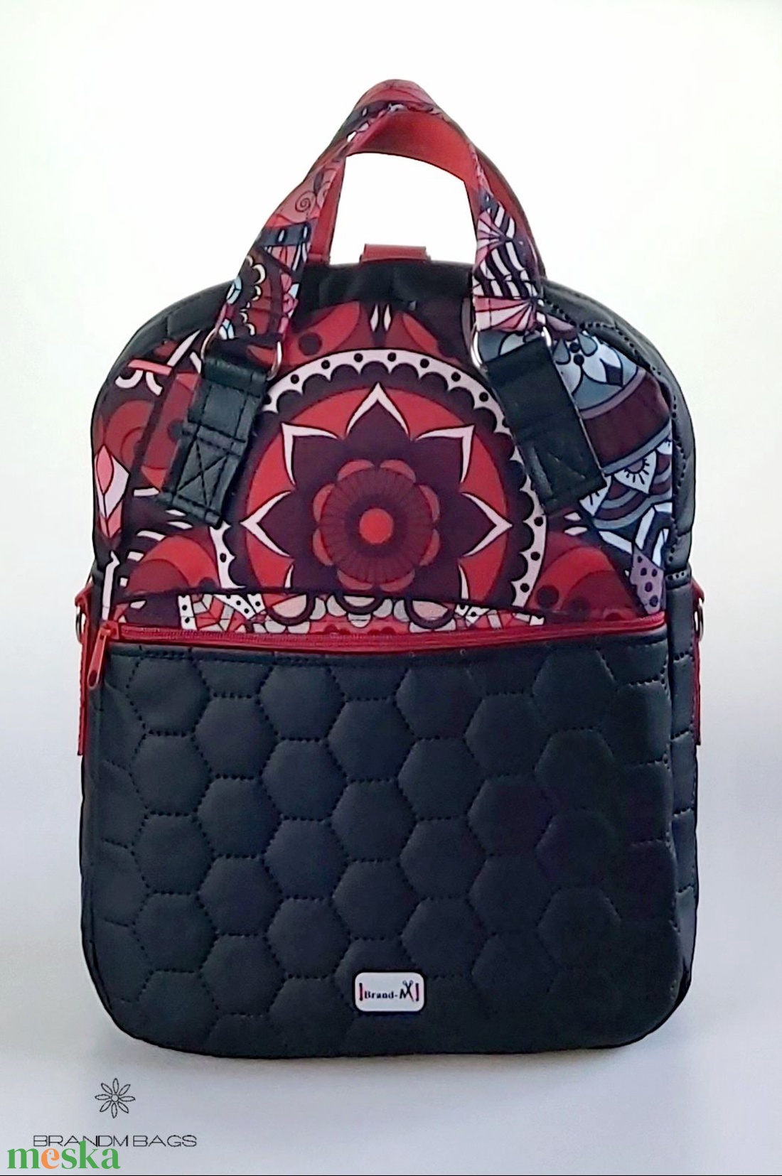 Különleges bordó mandalás RITA 4 az 1-ben női táska/hátizsák - táska & tok - variálható táska - Meska.hu