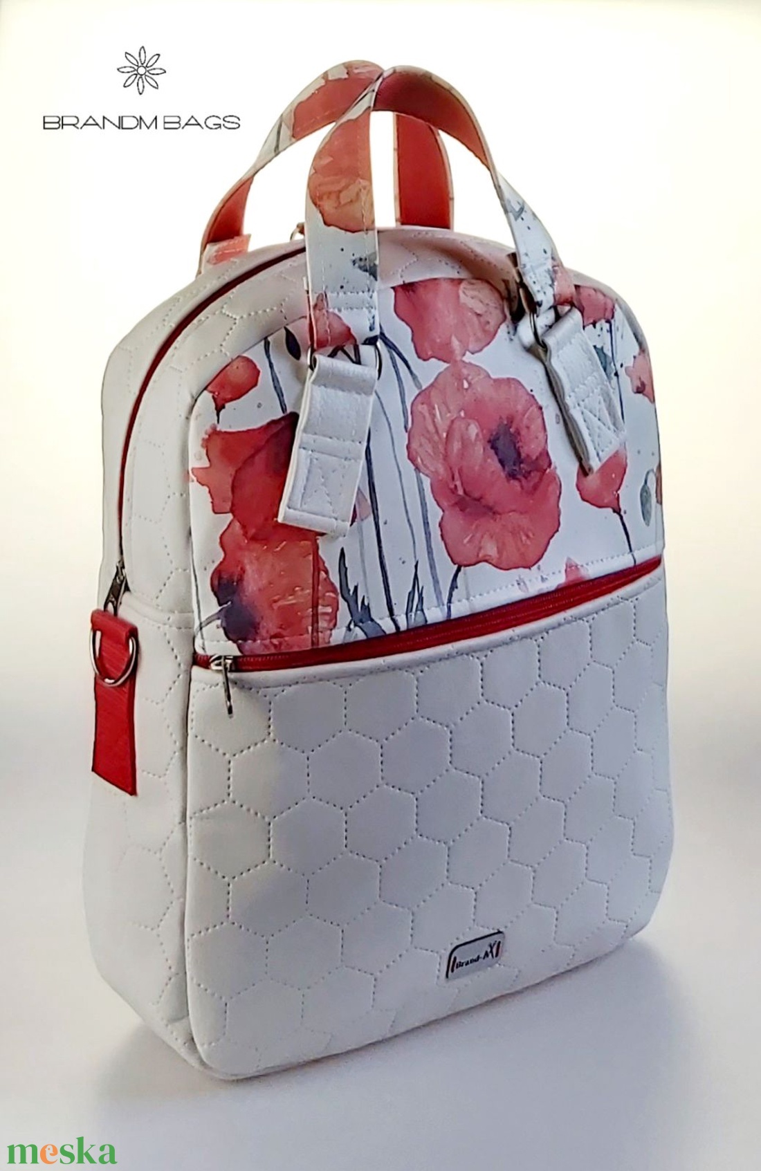 Különleges pipacsos textilbőr RITA 4 az 1-ben női táska/hátizsák - táska & tok - variálható táska - Meska.hu