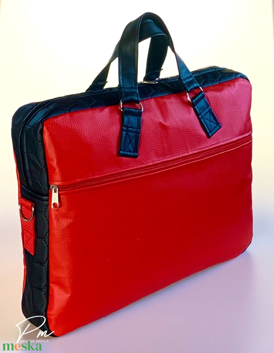 Ferrari piros  EDIT textilbőr laptop táska - táska & tok - laptoptáska, laptop hátizsák - Meska.hu