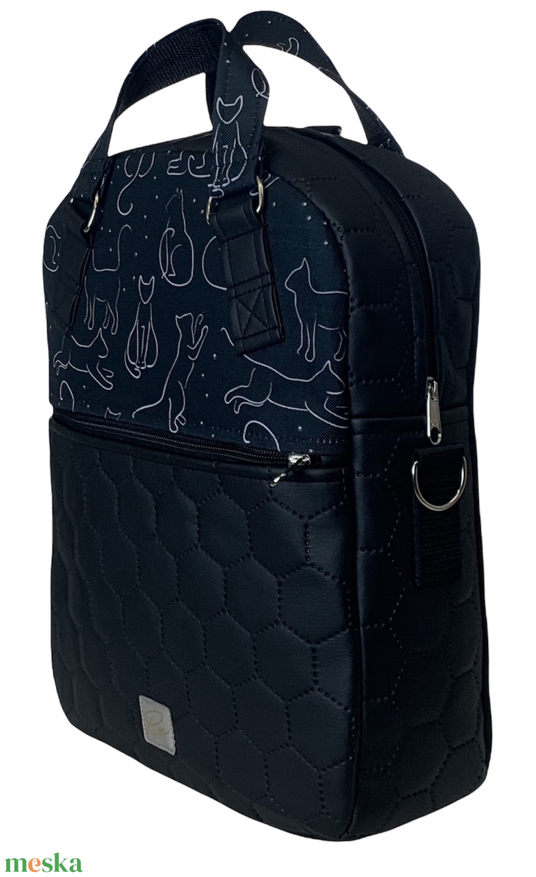 Fekete macskás 4 az 1-ben RITA női táska/hátizsák - táska & tok - variálható táska - Meska.hu Fekete macskás 4 az 1-ben RITA női táska/hátizsák - táska & tok - variálható táska - Meska.hu