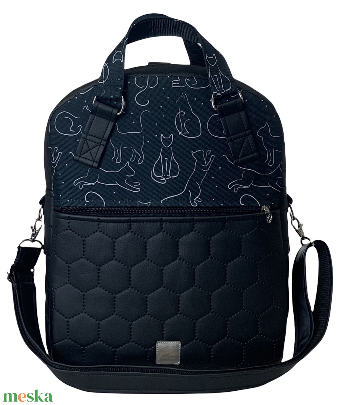 Fekete macskás 4 az 1-ben RITA női táska/hátizsák - táska & tok - variálható táska - Meska.hu Fekete macskás 4 az 1-ben RITA női táska/hátizsák - táska & tok - variálható táska - Meska.hu