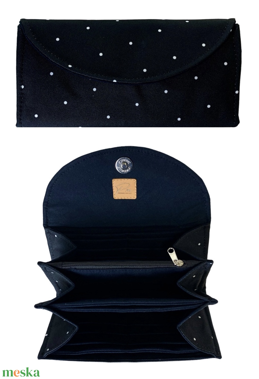 Fekete-fehér pöttyös  vízálló �KRISZTI kártyatartós női pénztárca - táska & tok - pénztárca & más tok - pénztárca - női pénztárca - Meska.hu