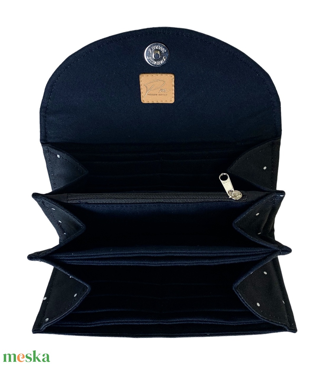 Fekete-fehér pöttyös  vízálló �KRISZTI kártyatartós női pénztárca - táska & tok - pénztárca & más tok - pénztárca - női pénztárca - Meska.hu