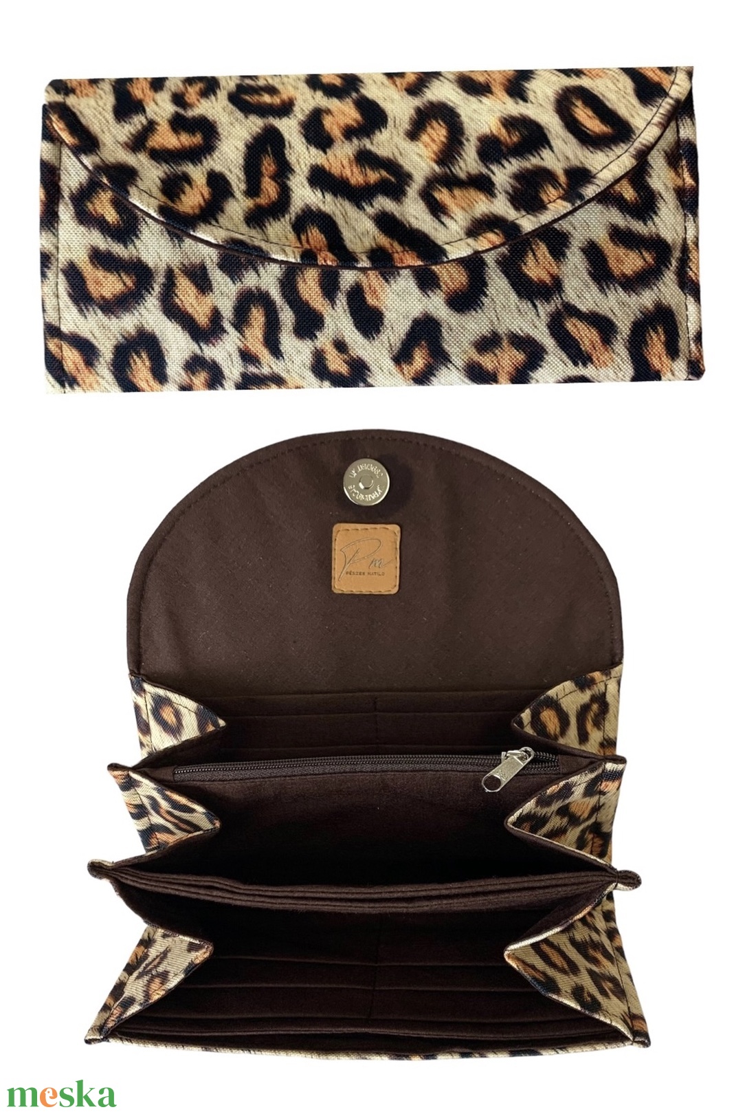 Leopárd mintás �KRISZTI kártyatartós női pénztárca - táska & tok - pénztárca & más tok - pénztárca - női pénztárca - Meska.hu