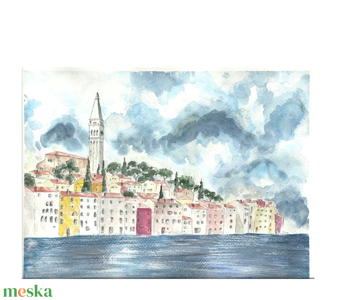 Akvarell Festmény - Rovinj - művészet - festmény - akvarell - Meska.hu