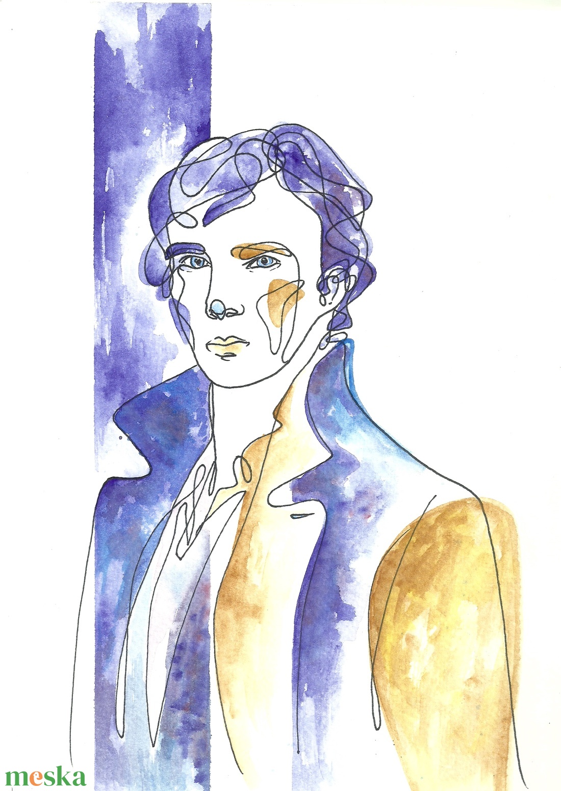 Akvarell illusztráció - Sherlock Holmes - művészet - festmény - akvarell - Meska.hu Akvarell illusztráció - Sherlock Holmes - művészet - festmény - akvarell - Meska.hu