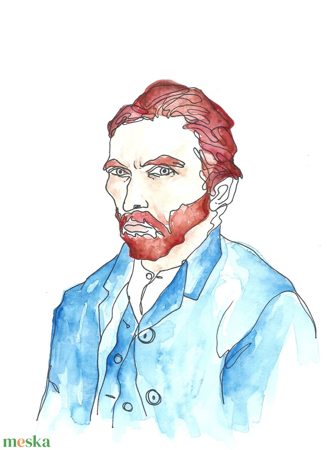 Avarell illusztráció - Vincent van Gogh - művészet - grafika & illusztráció - egyéb rajzok - Meska.hu Avarell illusztráció - Vincent van Gogh - művészet - grafika & illusztráció - egyéb rajzok - Meska.hu