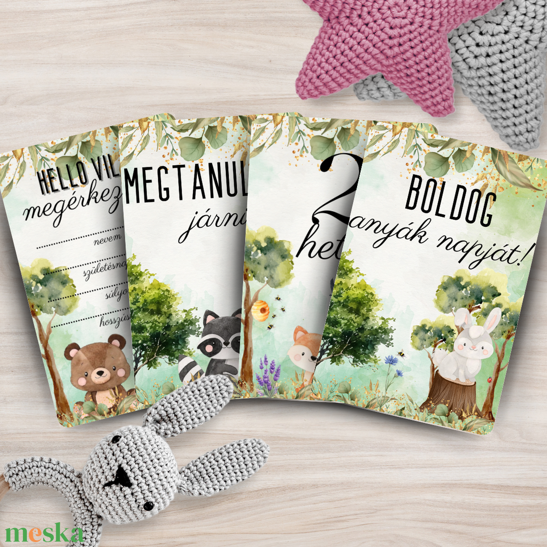 Erdei állatok kisfiú - baba mérföldkő kártyacsomag (kétoldalas) - művészet - grafika & illusztráció - digitális - Meska.hu Erdei állatok kisfiú - baba mérföldkő kártyacsomag (kétoldalas) - művészet - grafika & illusztráció - digitális - Meska.hu