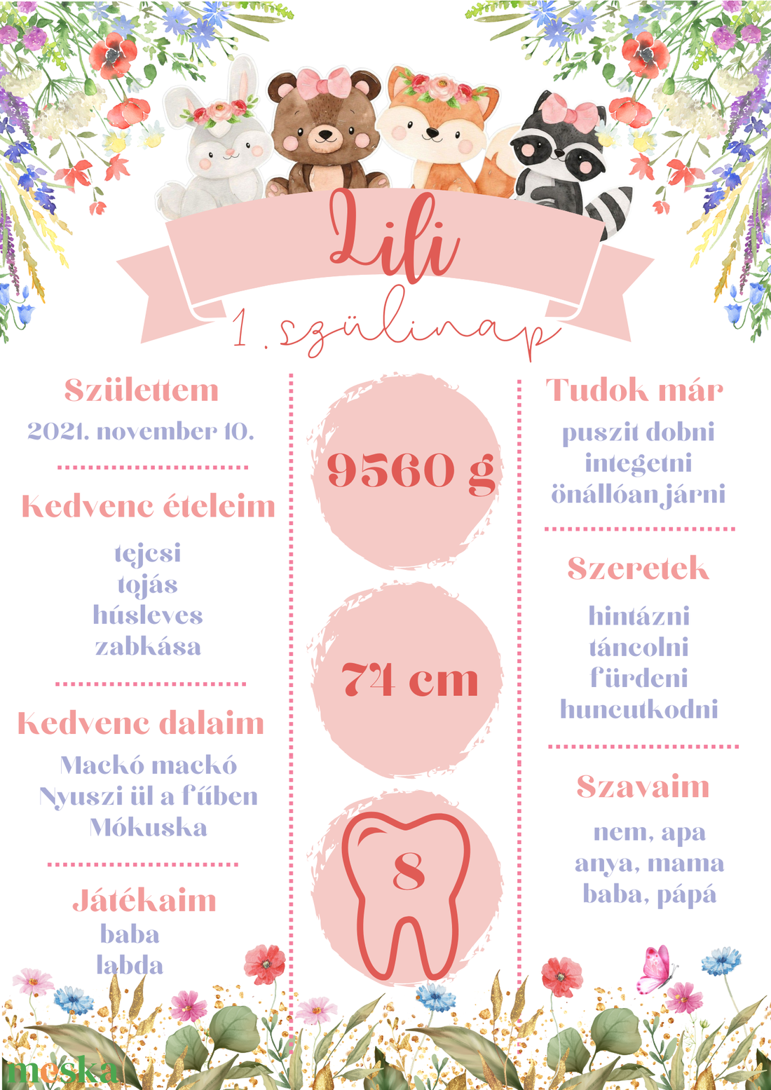 Erdei állatok -születésnapi poszter, mérföldkő poszter kislány - művészet - grafika & illusztráció - digitális - Meska.hu Erdei állatok -születésnapi poszter, mérföldkő poszter kislány - művészet - grafika & illusztráció - digitális - Meska.hu