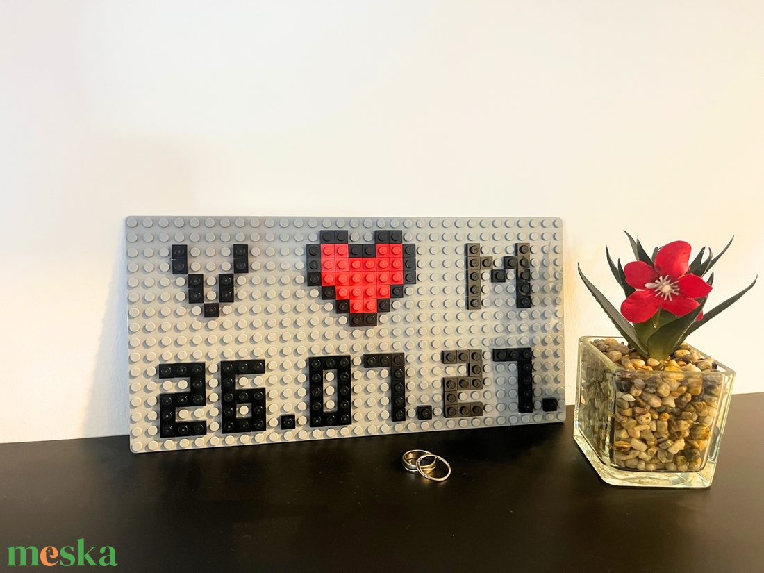 Egyedi esküvői mozaik dekor � monogrammal és dátummal - esküvő - dekoráció - tábla & jelzés - Meska.hu