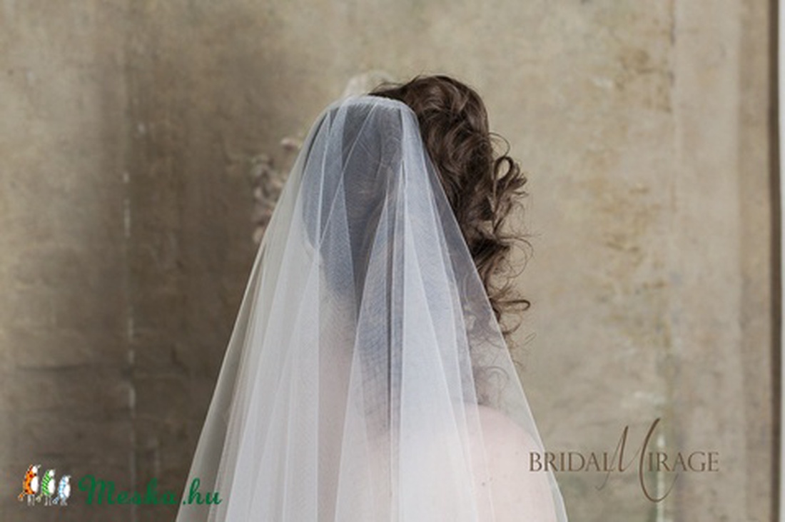 Rövid körfátyol 50/60 cm hosszú, menyasszonyi fátyol -  - Meska.hu