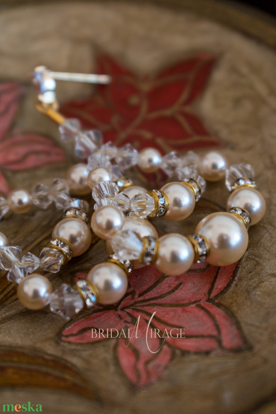 DÉLIA - alkalmi, menyasszonyi fülbevaló - ékszer - fülbevaló - lógó fülbevaló - Meska.hu