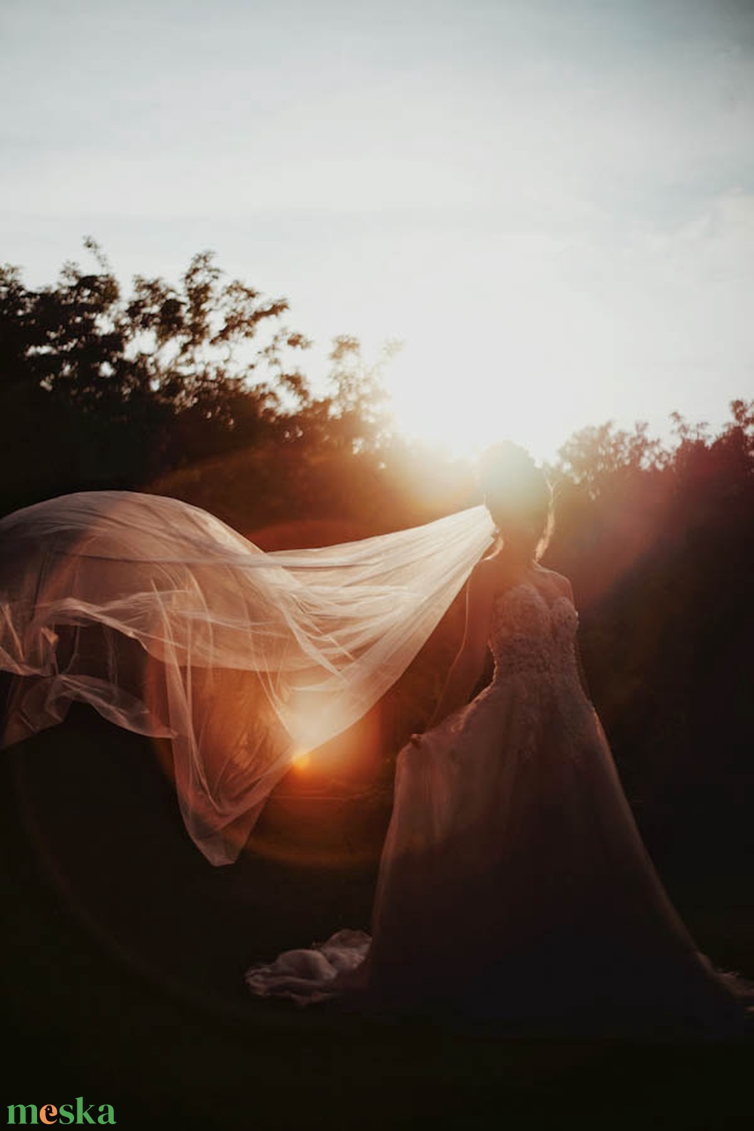 ARIA hosszú gyöngyös menyasszonyi fátyol - esküvő - kiegészítők - fátyol - Meska.hu