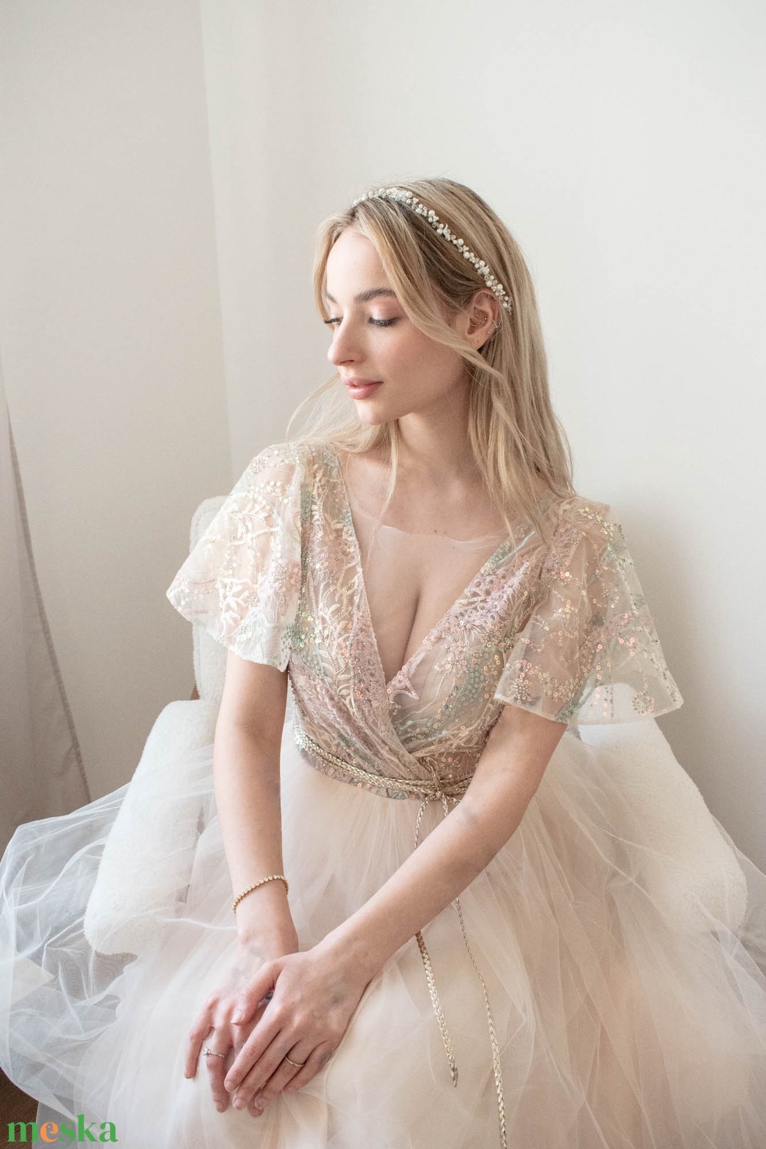 FRIDA menyasszonyi fejdísz, pánt - esküvő - hajdísz - hajpánt - Meska.hu