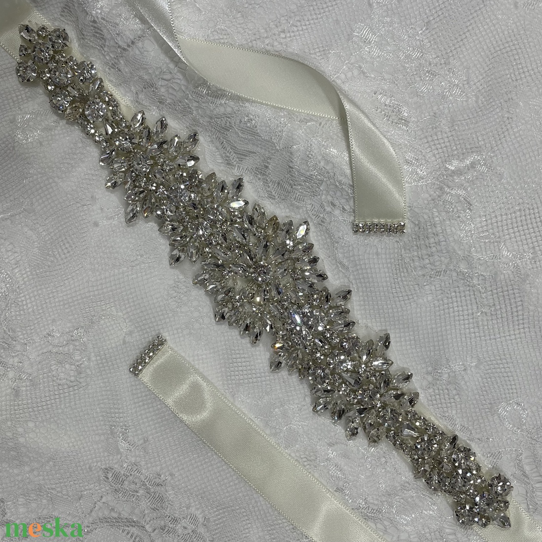 Menyasszonyi strasszos öv - esküvő - kiegészítők - öv & pánt - Meska.hu