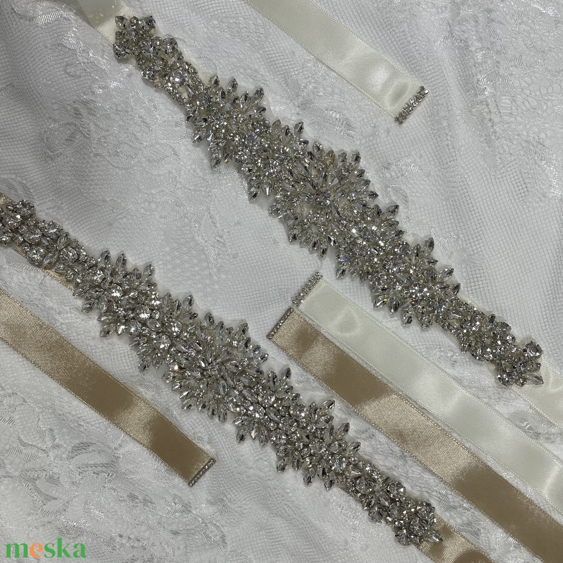 Menyasszonyi strasszos öv - esküvő - kiegészítők - öv & pánt - Meska.hu