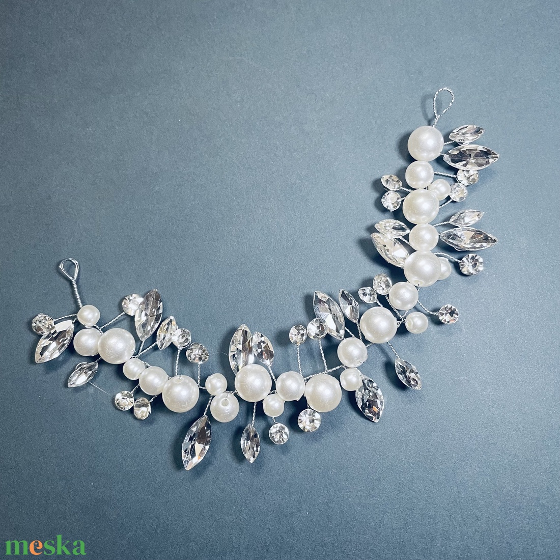 Rövid strasszos menyasszonyi hajdrót - esküvő - hajdísz - kontydísz & hajdísz - Meska.hu