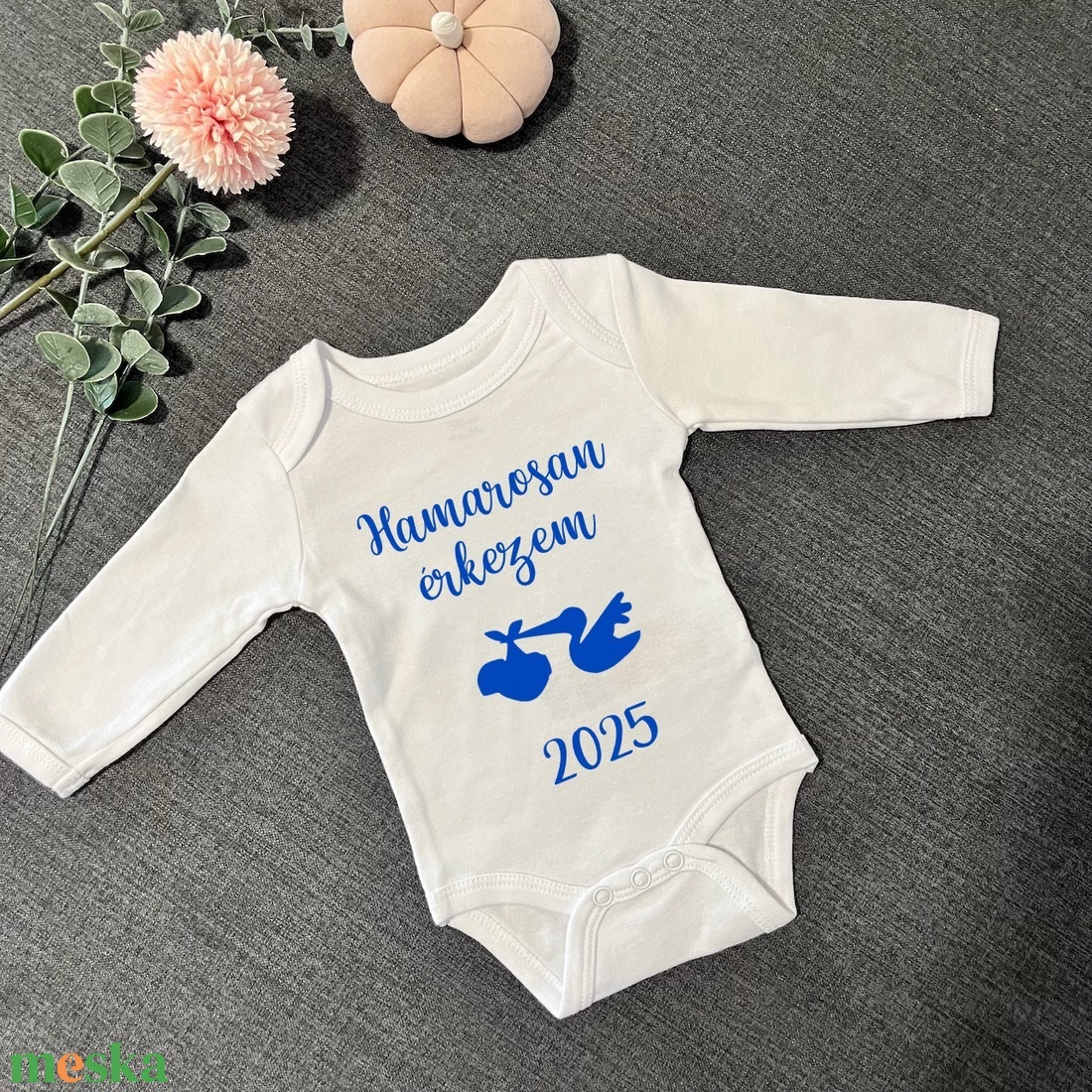 Baba body - Hamarosan érkezem  - baba - mama - babaemlékek - bababejelentők - Meska.hu