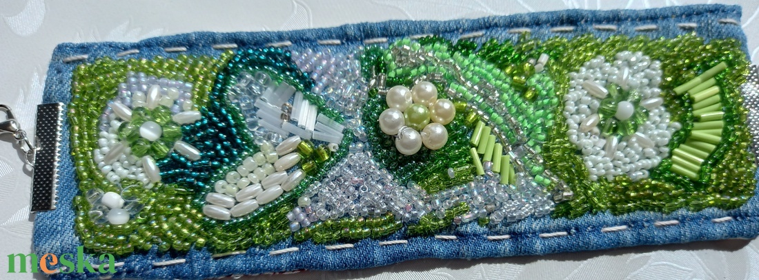 Zöld Mandzsetta karkötő - ékszer - karkötő - széles karkötő - Meska.hu