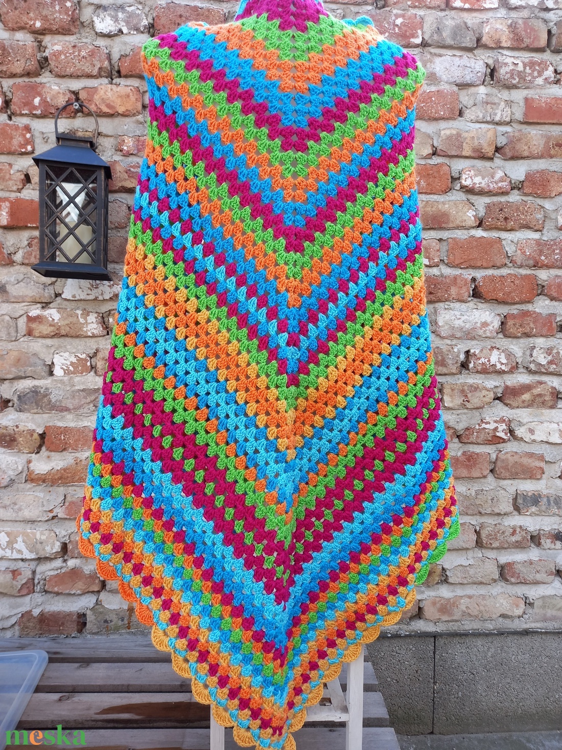 Fuerteventura Horgolt vállkendő - háromszög alakú  - ruha & divat - sál, sapka, kendő - vállkendő - Meska.hu