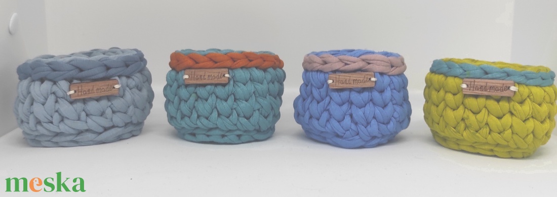 Picur polófonalból horgolt tároló - ajándékozáshoz - otthon & életmód - tárolás & rendszerezés - tárolókosár - Meska.hu