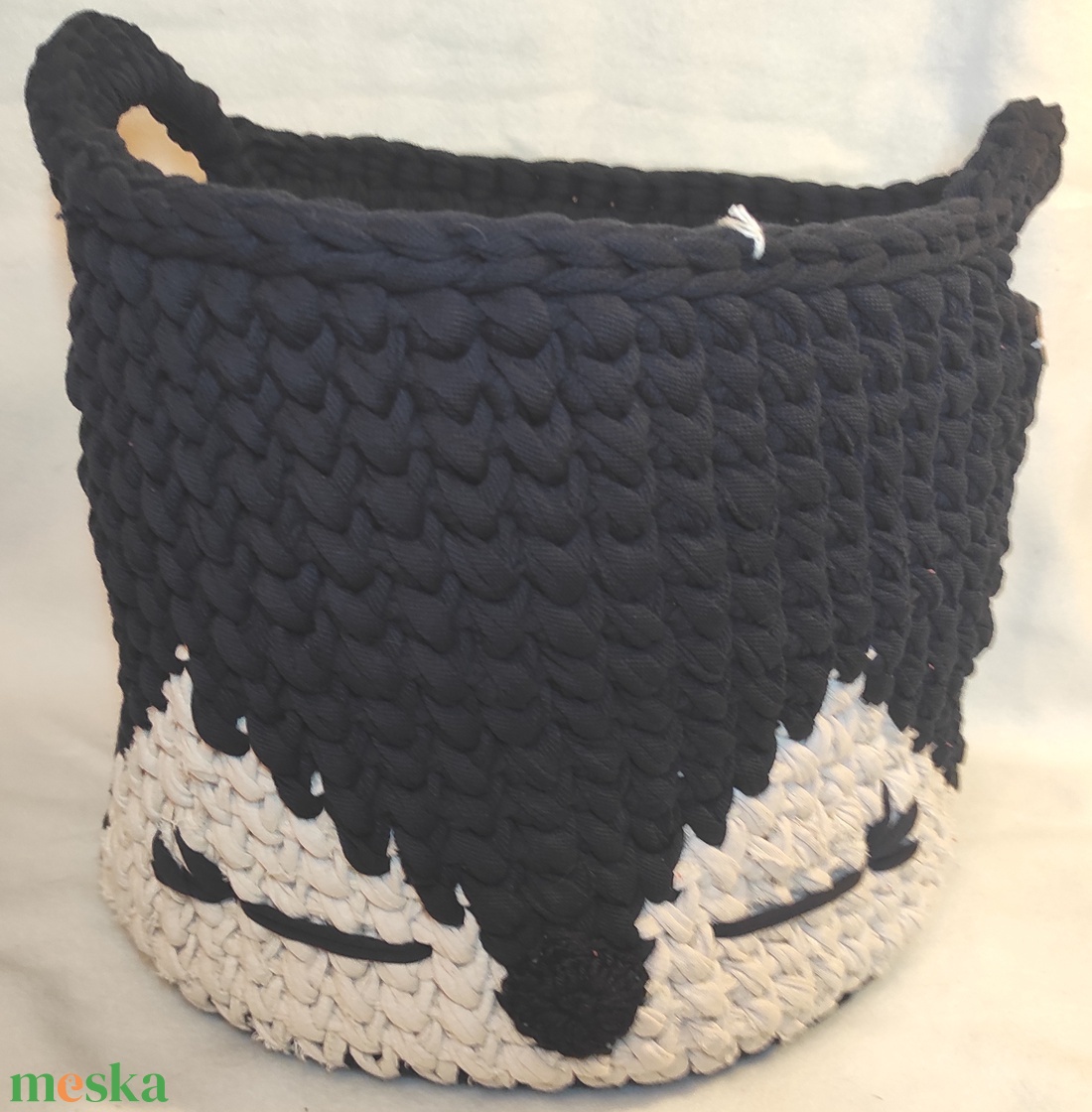 Róka polófonalból horgolt gigatároló  - otthon & életmód - tárolás & rendszerezés - tárolókosár - Meska.hu