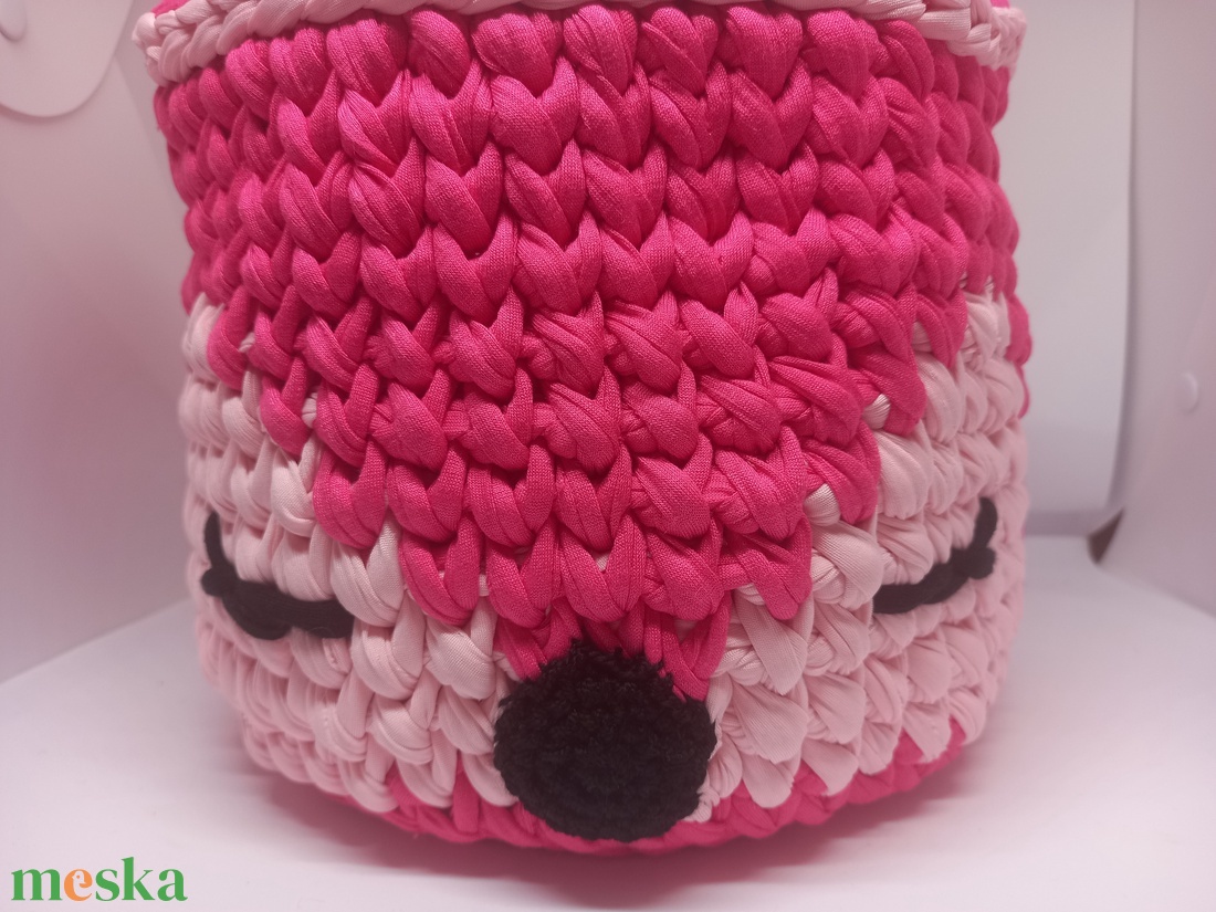 Őzike polófonalból horgolt tároló  - otthon & életmód - tárolás & rendszerezés - tárolókosár - Meska.hu