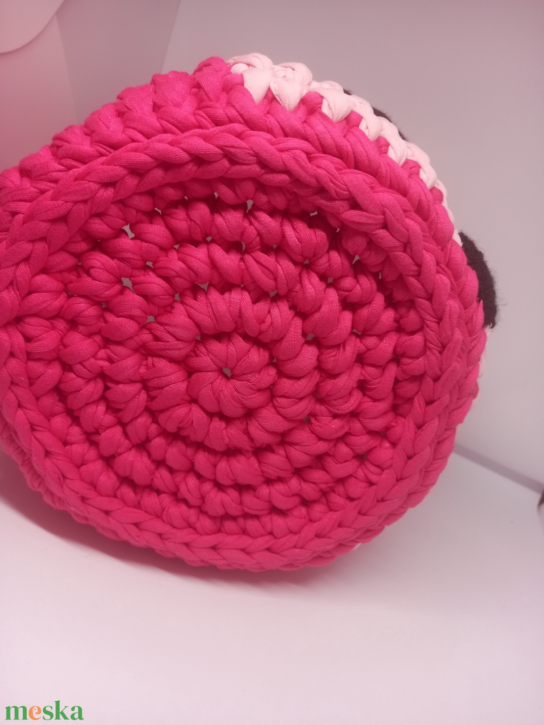 Őzike polófonalból horgolt tároló  - otthon & életmód - tárolás & rendszerezés - tárolókosár - Meska.hu