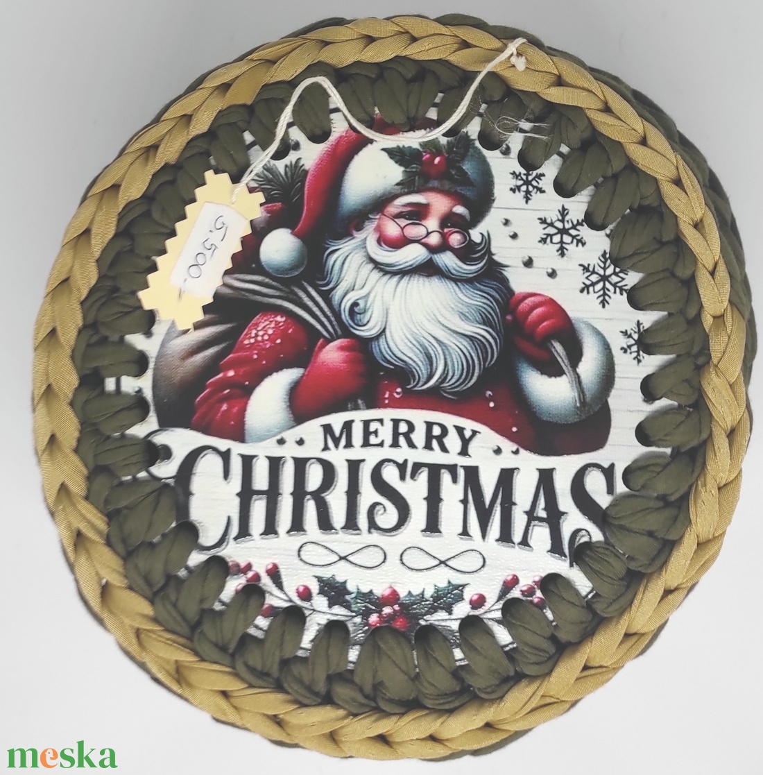 karácsonyi dobozka polófonalból horgolt tároló -  - otthon & életmód - tárolás & rendszerezés - tárolókosár - Meska.hu