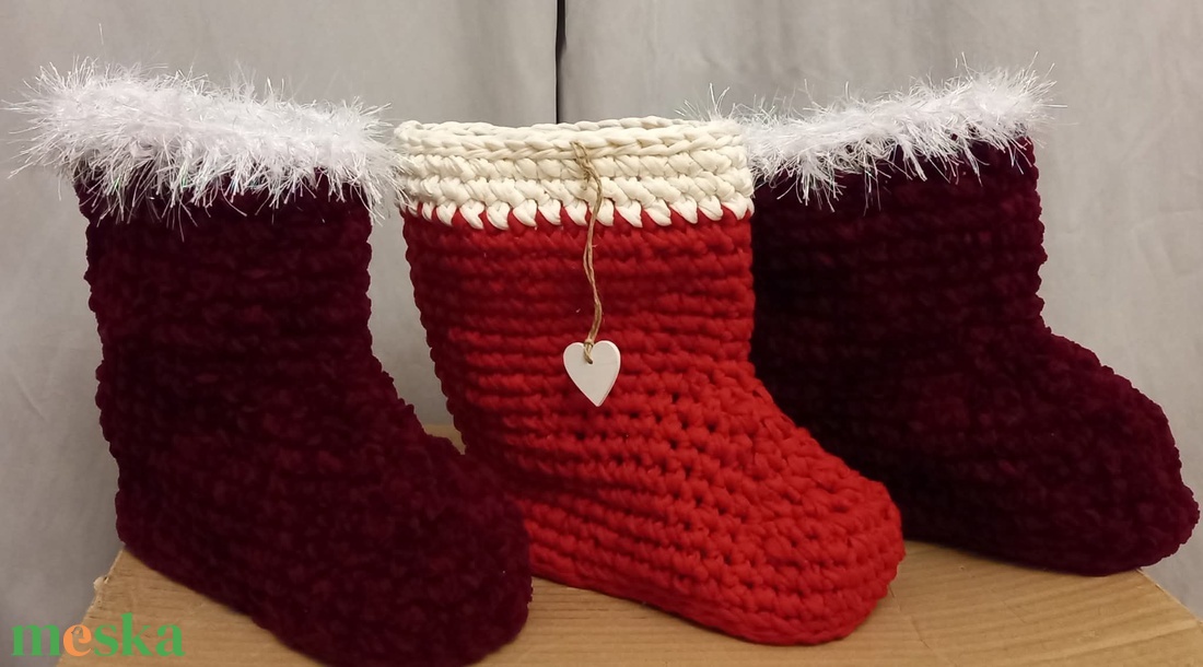 Mikulás csizma - karácsony - karácsonyi ajándékozás - karácsonyi ajándékcsomagolás - Meska.hu