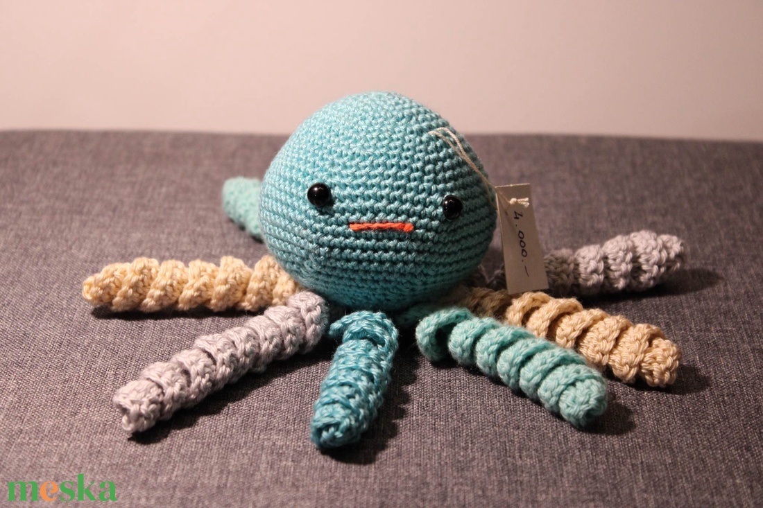 Polip amigurumi figura zöld - játék & sport - plüssállat & játékfigura - polip - Meska.hu