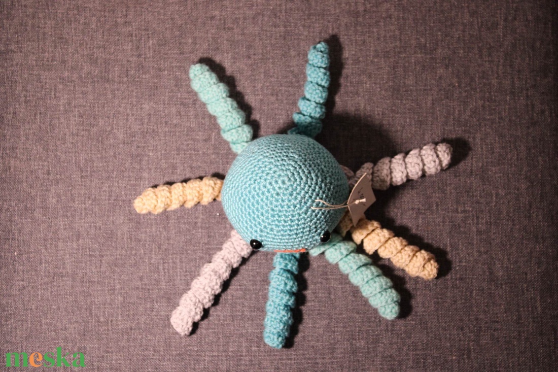 Polip amigurumi figura zöld - játék & sport - plüssállat & játékfigura - polip - Meska.hu