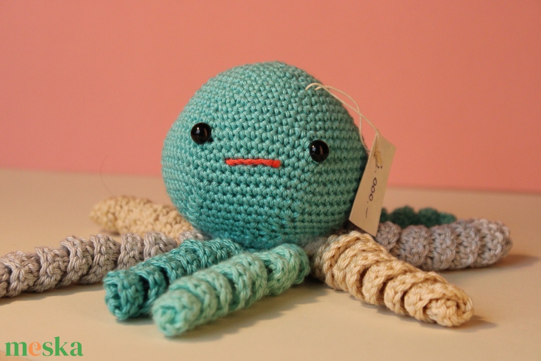 Polip amigurumi figura zöld - játék & sport - plüssállat & játékfigura - polip - Meska.hu