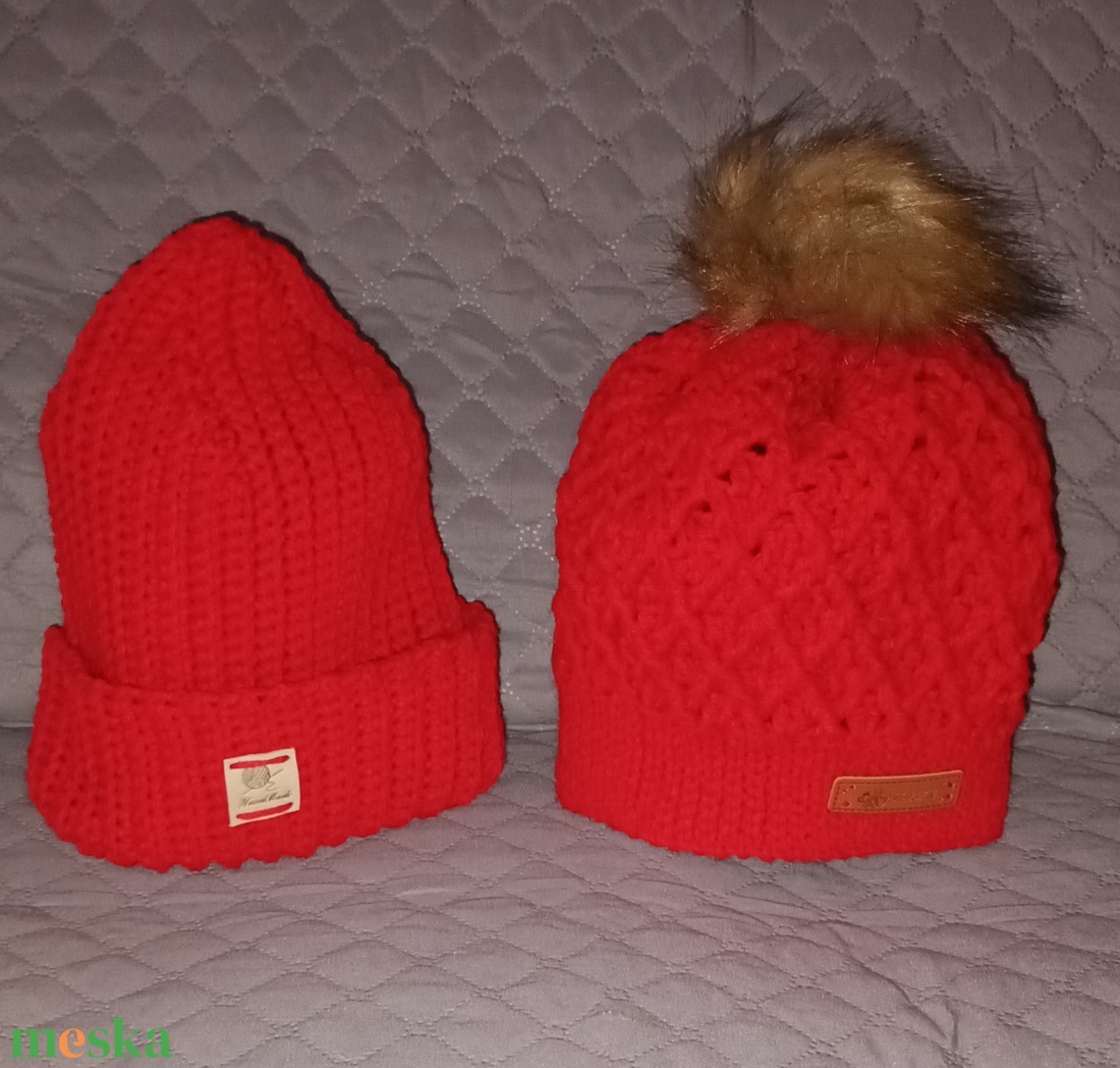 Felnőtt női és férfi horgolt sapka szett - ruha & divat - sál, sapka, kendő - sapka - Meska.hu