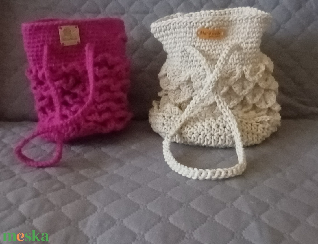 Anya lánya horgolt táska szett - esküvő - kiegészítők - táska - Meska.hu