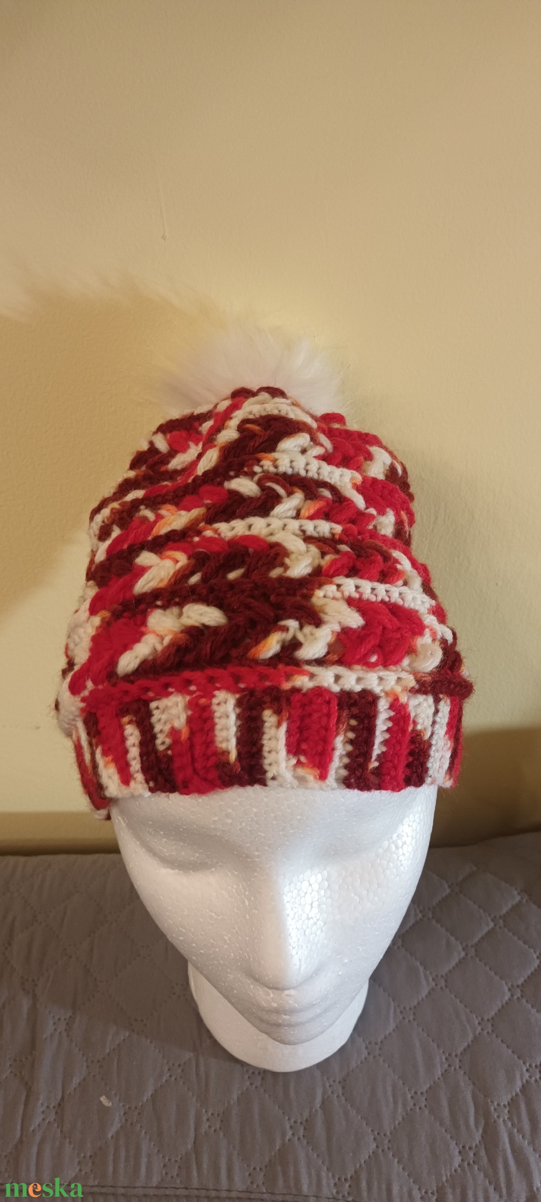 Sapka piros - ruha & divat - sál, sapka, kendő - fejpánt - Meska.hu