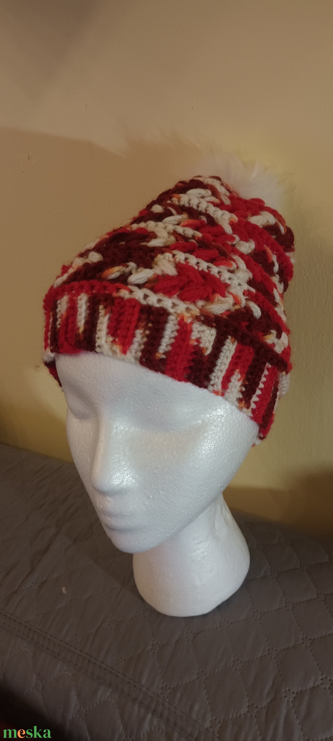 Sapka piros - ruha & divat - sál, sapka, kendő - fejpánt - Meska.hu